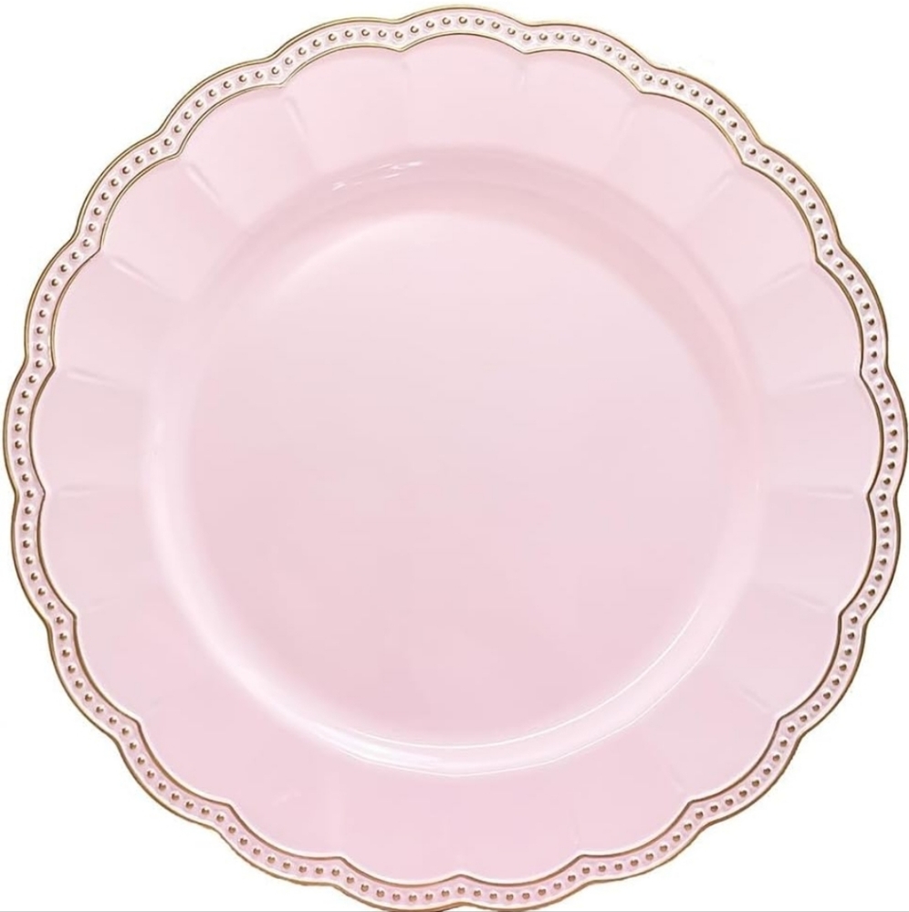 Pink round charger plates  6 pack